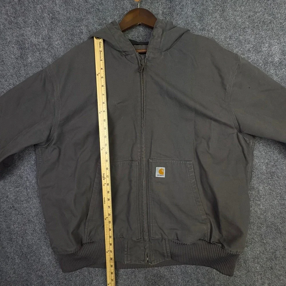 Carhartt J130-M Active Jacket Mens 2XL Gravel Grey Loose Fit Hooded Work Coat